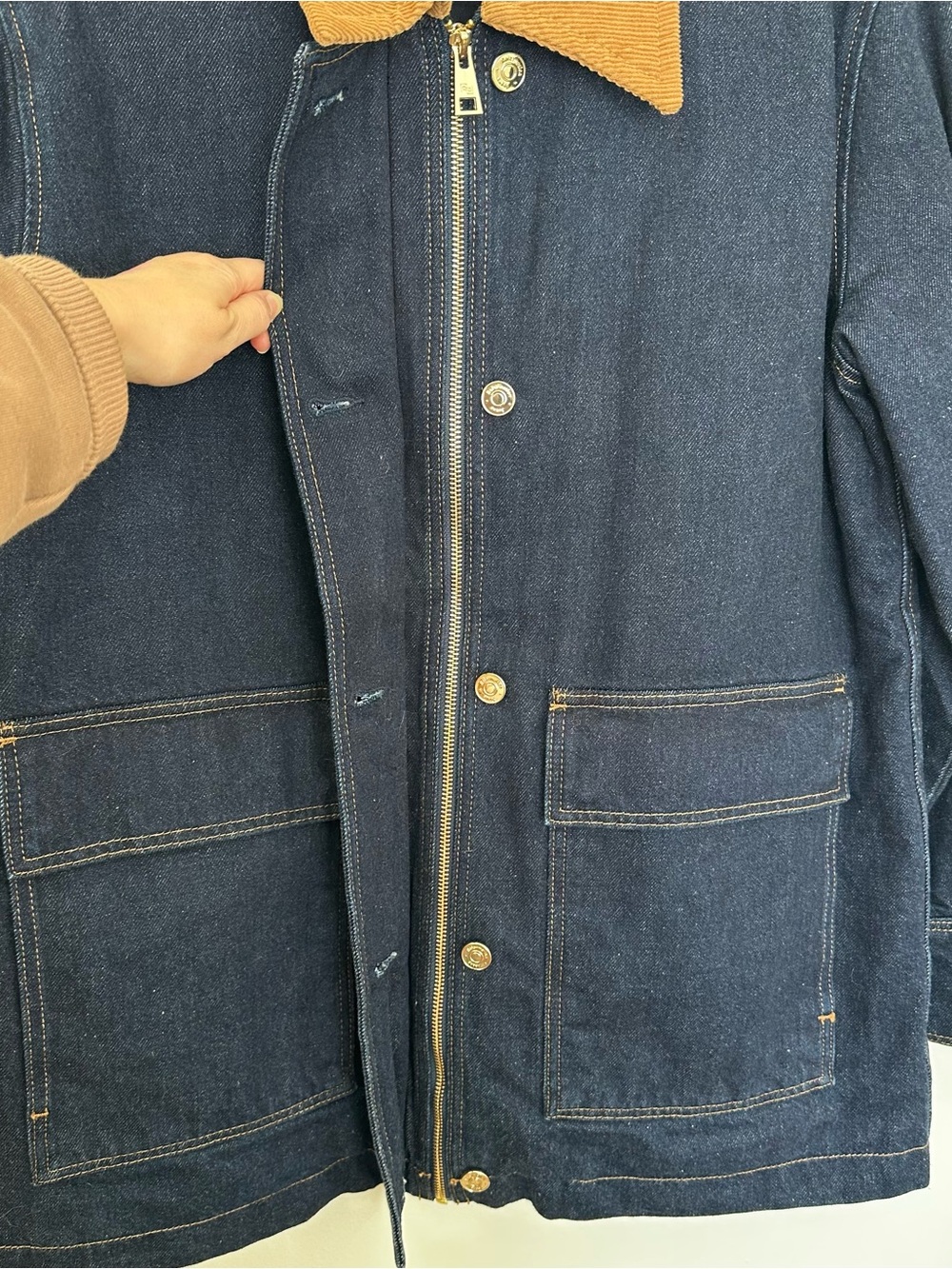 Reformation Archer Denim Jacket Size Small Chore Barn Cotton Coastal Utility - Picture 6 of 9
